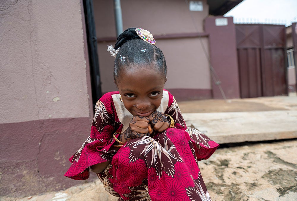 Rawdah smiling after cleft surgery