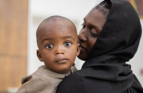 Muaz and his mother after his cleft surgery