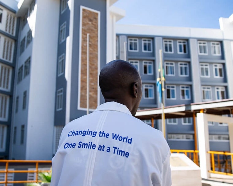 Dr. Amos Zacharia Muzuka in Smile Train KidsOR scrubs